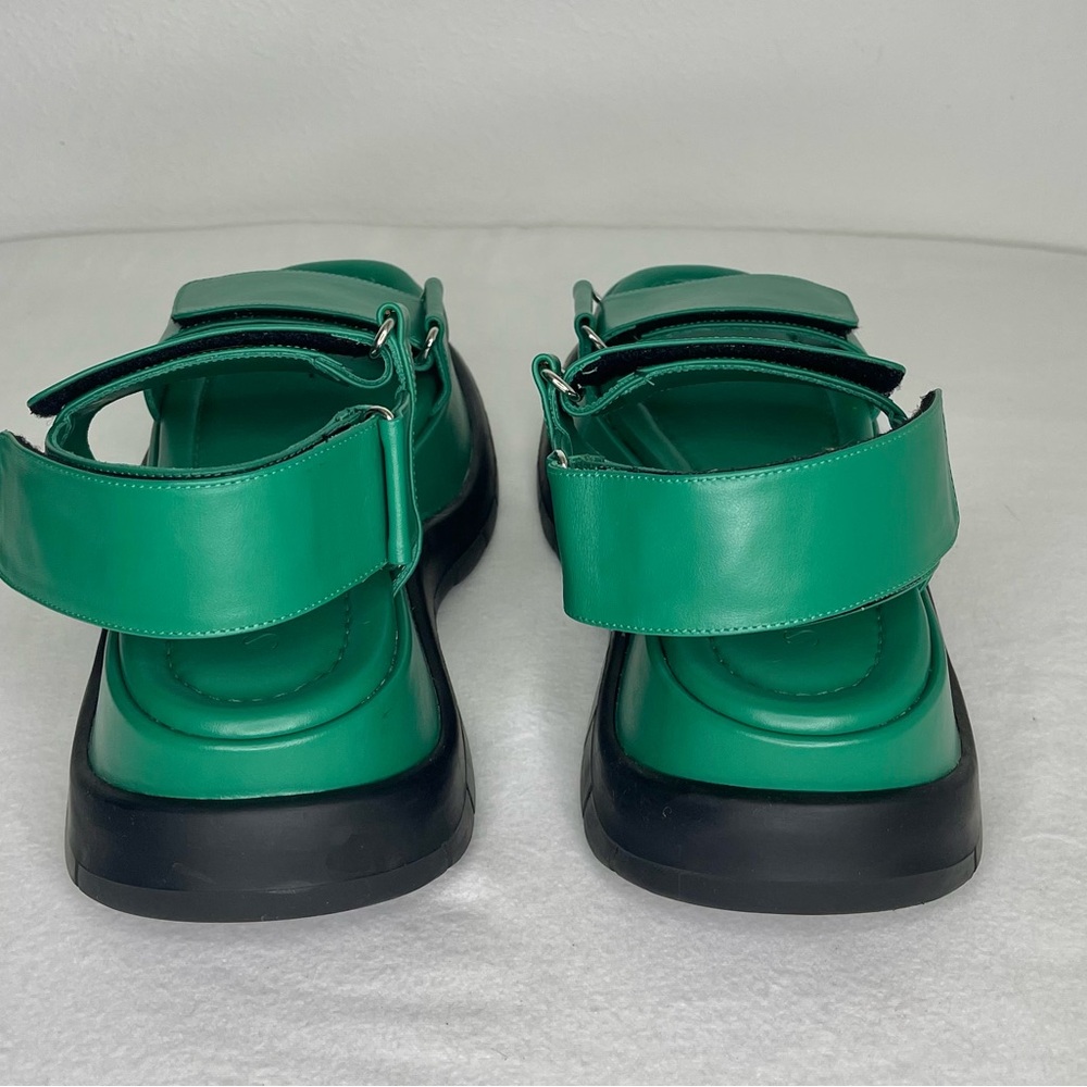 Green Platform Strap Sandals with Chunky Sole - Picture 6 of 11